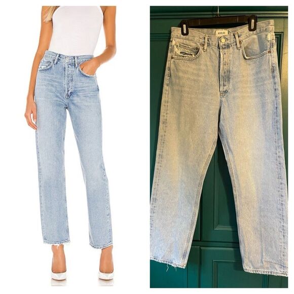 Agolde 90's Mid Rise Loose Fit in Snapshot Straight Leg Jeans Sz 29 High Waist - Picture 1 of 8